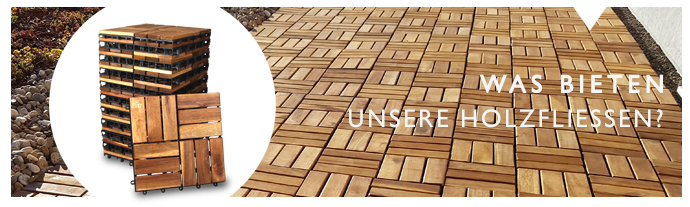 Holzfliesen aus Akazie | Terassenfließen geölt | 300x300x24mm