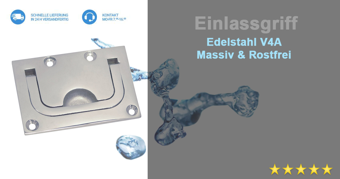 Einlassgriff Edelstahl V4A Bodenheber Lukenheber Einlassgriffe Griff